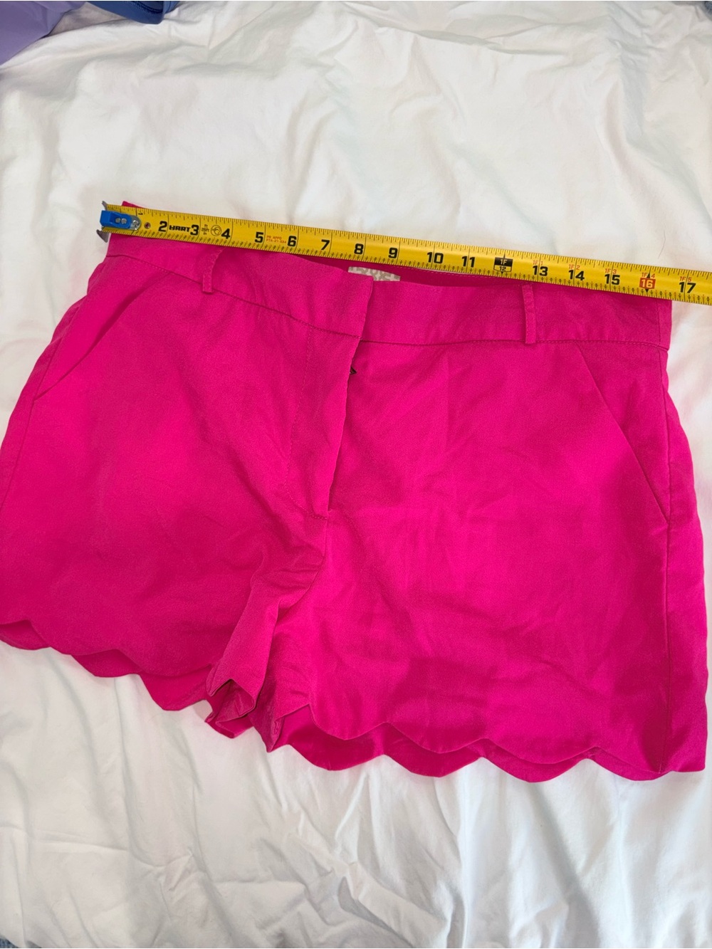 Gianni Bini Hot Pink Scallop Hem High Waist Shorts